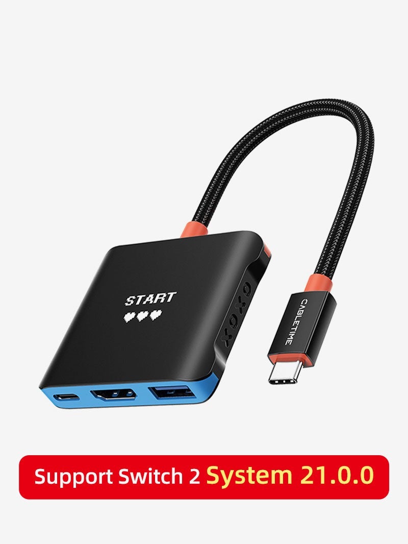 كابل تايم محطة توصيل تلفزيون محمولة بديلة لجهاز Switch 2، 3 في 1، متوافقة مع Switch/Switch 2/Steam Deck - Image 1